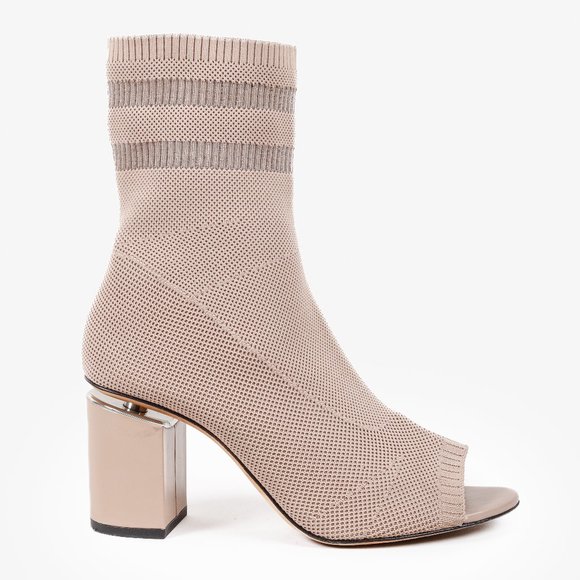 Alexander Wang Peep-Toe Cat Sock Booties in Nude - Picture 4 of 9